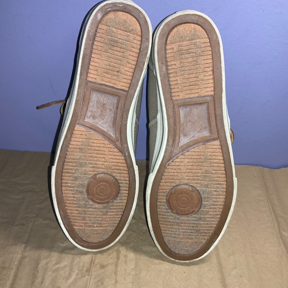 Polo Ralph Lauren Vaughn Mens Size 11D Beige Canvas / Leather Low Sneakers - Picture 5 of 7